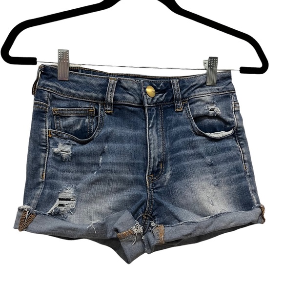 American Eagle Outfitters Pants - American Eagle Next Level Stretch Hi Rise Shortie Jean Shorts Womens Size 4